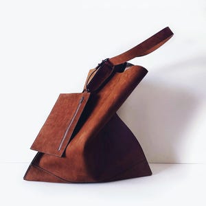 Suede Tote Bag, Large Brown Leather Tote, Shoulder Soft Leather Bag, Big Tote Leather Bag, Large Hobo Bag, Slouchy Shoulder Bag, Tote Sac