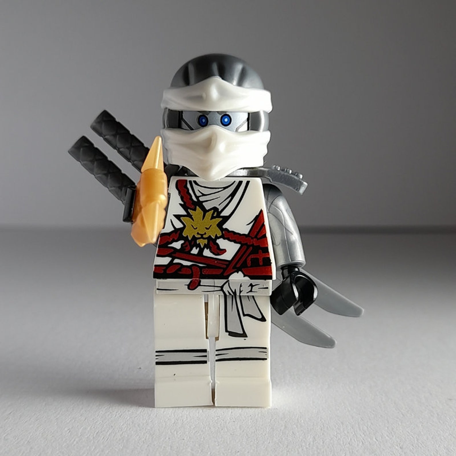 Ninjago Zane Handmade Custom Brick MiniFigure Keyring Keychain Etsy
