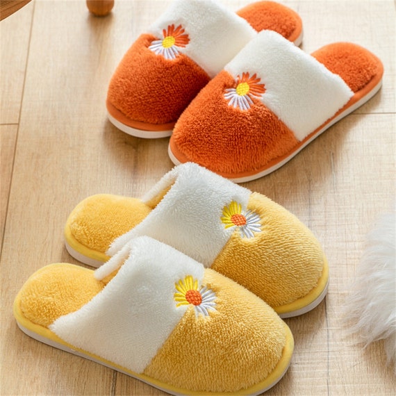 yellow fuzzy slippers