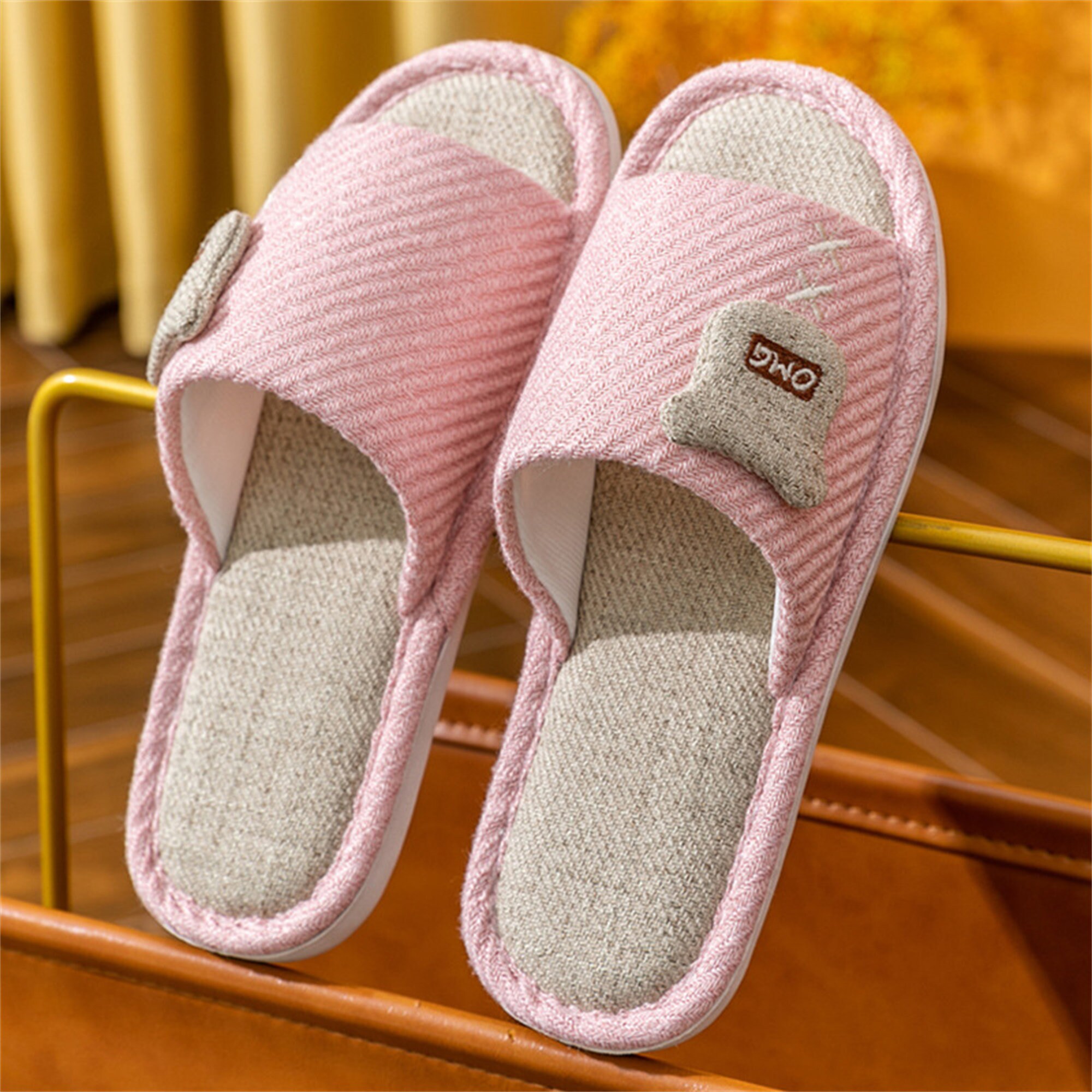 JIJIe Leinen Hausschuhe - Rutschfeste Sommerschuhe Für Damen & Herren