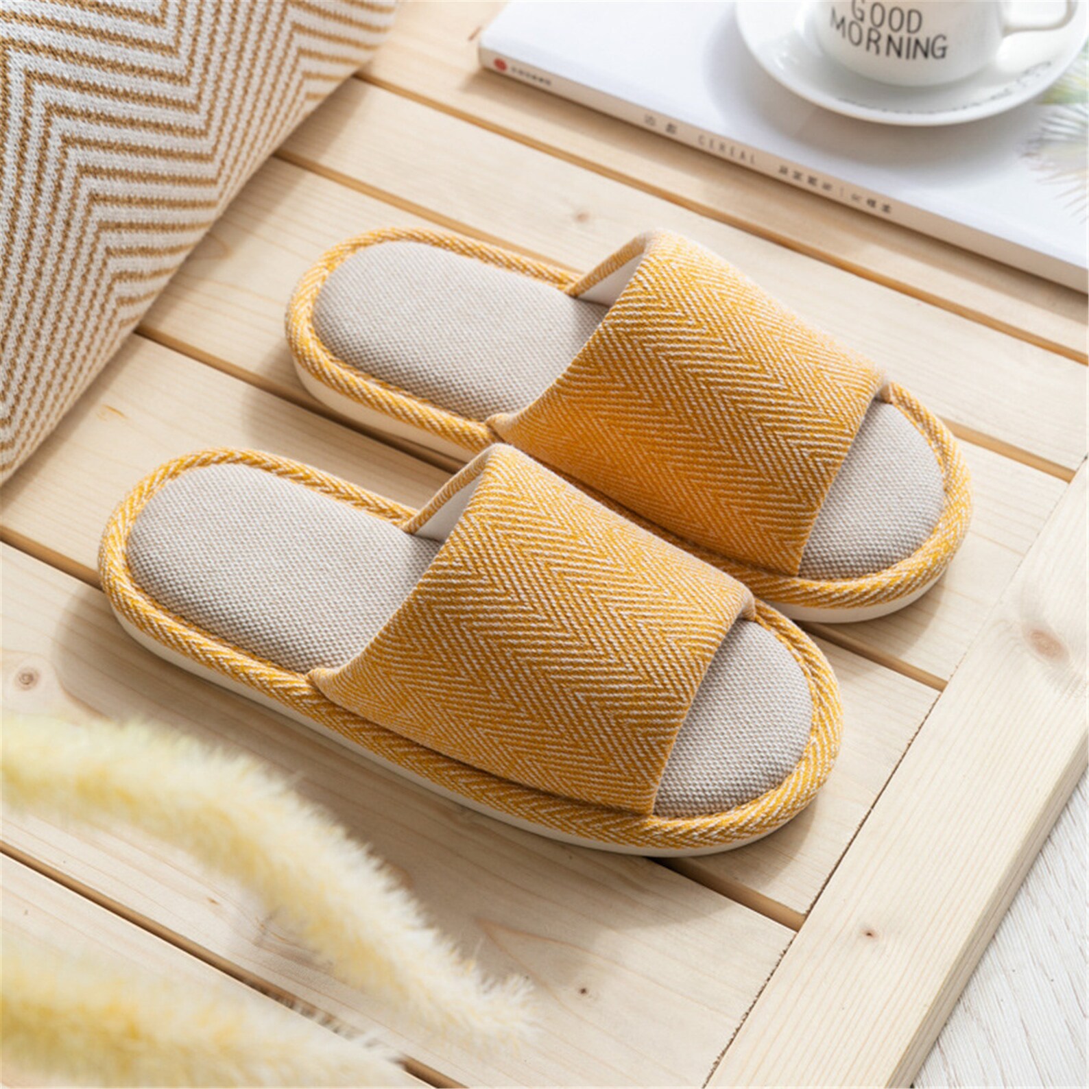 Women Summer Slippers Women Linen Slippers Indoor Bedroom Etsy