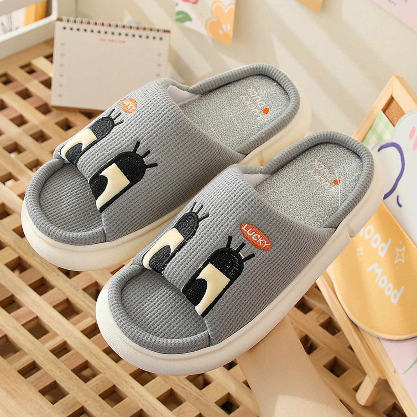 Comfy Linen Slippers Japanese House Slippers Slides Cute Etsy