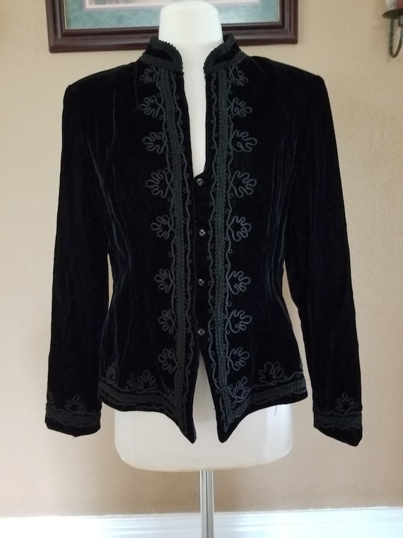 80s style shoulder padded jacket velvet - image 1