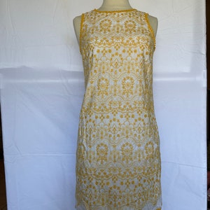 Yellow embroidered dress