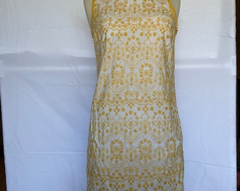 Yellow embroidered dress