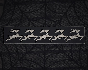 Prancing Reindeer Skeletons 12” Accent Sign.