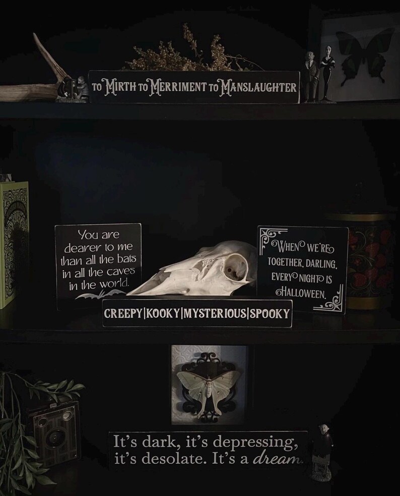 Merrmint Sign Mirth, Merriment, Manslaughter. Addams Family Quote 10” Accent Sign ...