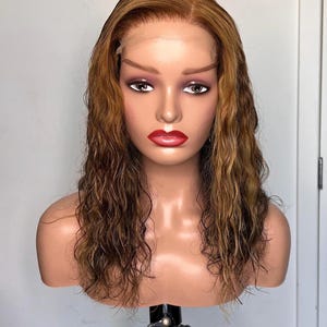Honey 5x5 HD Raw Closure Wig, Blonde Highlight Closure Wig , Wavy Raw Human Hair Wig