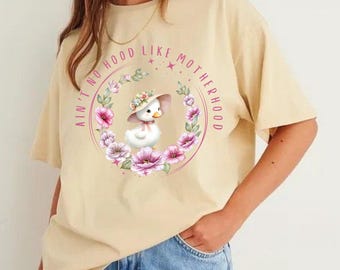 Ain’t No Hood Like Mother Hood Png, Retro Floral Mama Goose Png, Boho Floral Png, Preppy Girly Png, Mother's Day Png, Sarcastic Mama Png