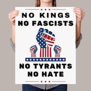 No Kings In America Since 1776 Protest Sign PRINTABLE, Anti-Trump Protest Poster For March, Digital Download, Political Activist Rally Sign