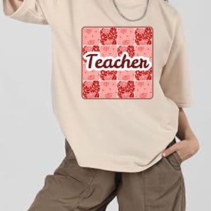 Retro Floral Teacher png, Teacher Png Sublimation, Teacher Shirt Design, Teacher Png, Teacher Appreciation Png, Spring Boho Wildflowers Png