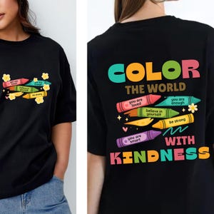 Color the world with kindness crayons png sublimation design download, colorful crayons png, back to school png, sublimate designs download