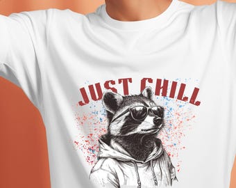 Raccoon Just chill the fourth out Png, America PNG, Retro 4th of July PNG, USA Png, Independence Day png, Funny Png, Raccoon png, Feral png
