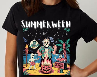 Retro Summer Halloween Png, Funny Summerween Png, Horror Summer Png, Halloween Horror Characters Png, Trendy Summer Halloween Shirt Png