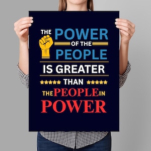 Power of the People Resist Protest Sign PRINTABLE, Anti-Trump Protest Poster Sign For March, Digital Download, Political Activist Rally Sign