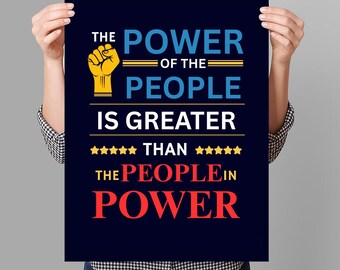 Power of the People Resist Protest Sign PRINTABLE, Anti-Trump Protest Poster Sign For March, Digital Download, Political Activist Rally Sign