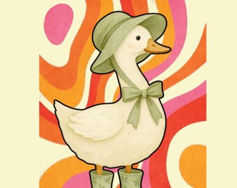 Funny Mama Goose Png, Sorry I'm Late I Was Dilly Dallying Goose Png, Sarcastic Retro PNG, Boho Floral Png, Preppy Girly Shirt Design Png