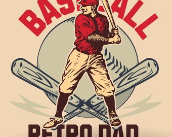 Retro Baseball Dad Png, Dad Shirt Design, Gift For Dad, Game Day Shirt, Sport Dad Png, Father's Day Png, Baseball Png, Dad Life Png