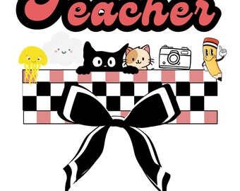 Checkered Teacher PNG, Floral Teacher Png, Funny Teacher Gift Png, Teacher Shirt Png, Teacher Life Png, Teacher Gifts, Png File