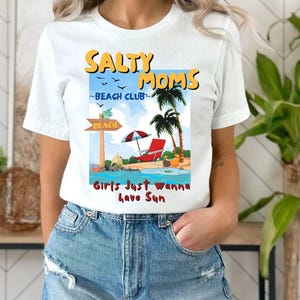 Retro Salty Moms Beach Club Png, Trendy Summer Vibes Png, Aesthetic Beach Shirt Design Png, Retro Beach Girl Png, Funny Sarcastic Mama Png