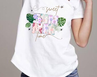 Retro Sweet Summer Time Png, Cute Summer Shirt Png, Trendy Summer Vibes Png, Boho Floral Png, Funny Hippie Design, Groovy Preppy Png
