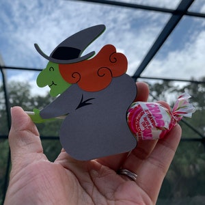 Witch Lollipop holder, Halloween lollipop holder, candy holder, Halloween candy holder, sucker holder, Witch party favor, birthday party,