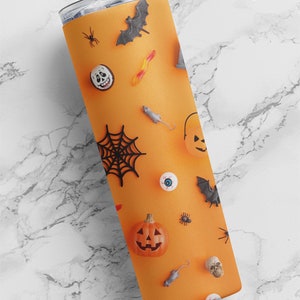 Halloween water bottle. Candy water bottle, spooky tumbler, Halloween tumbler, Halloween 20oz tumbler. Trick or treat tumbler
