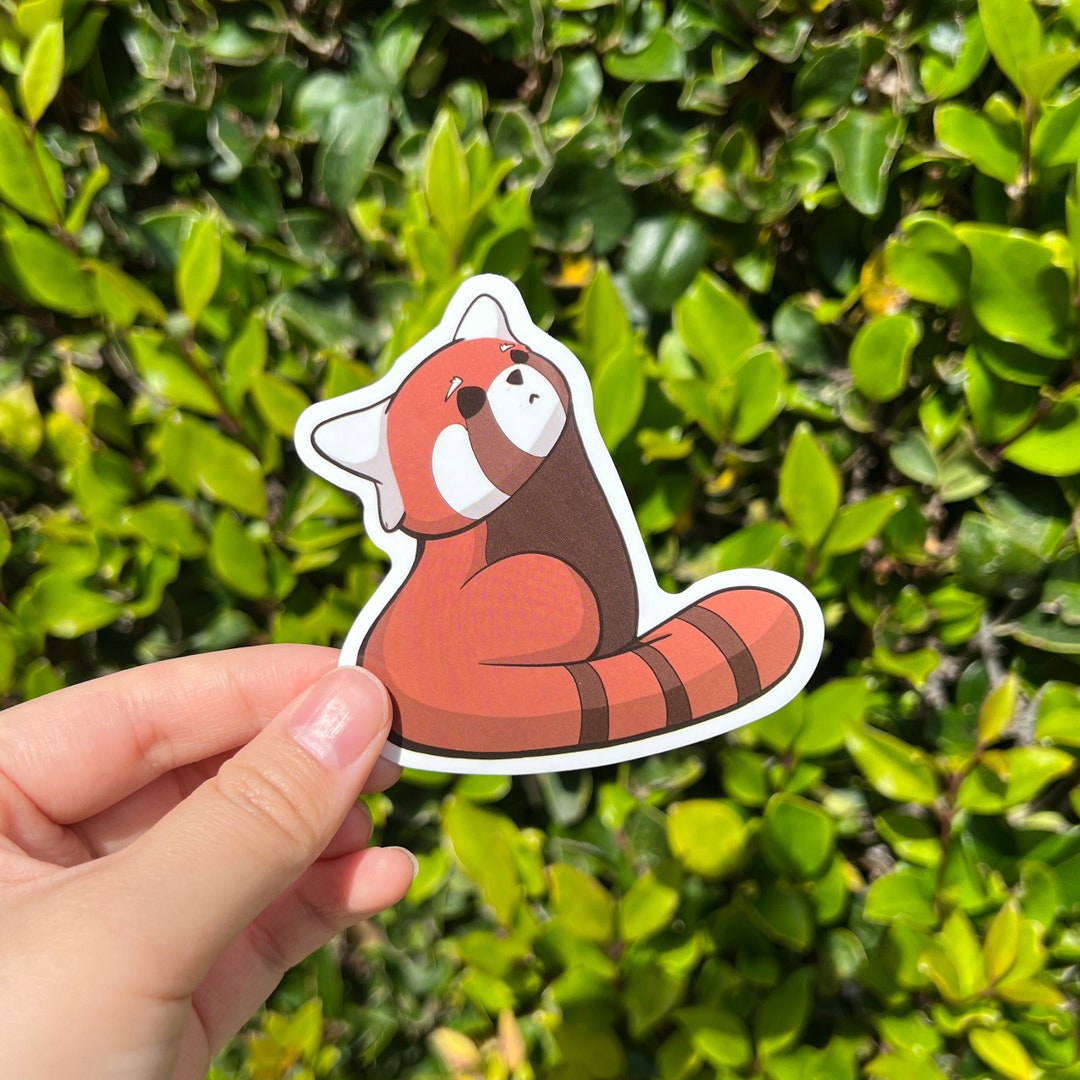 Cute Red Panda Vinyl Sticker, Cute Kawaii Laptop Stickers Waterbottle ...