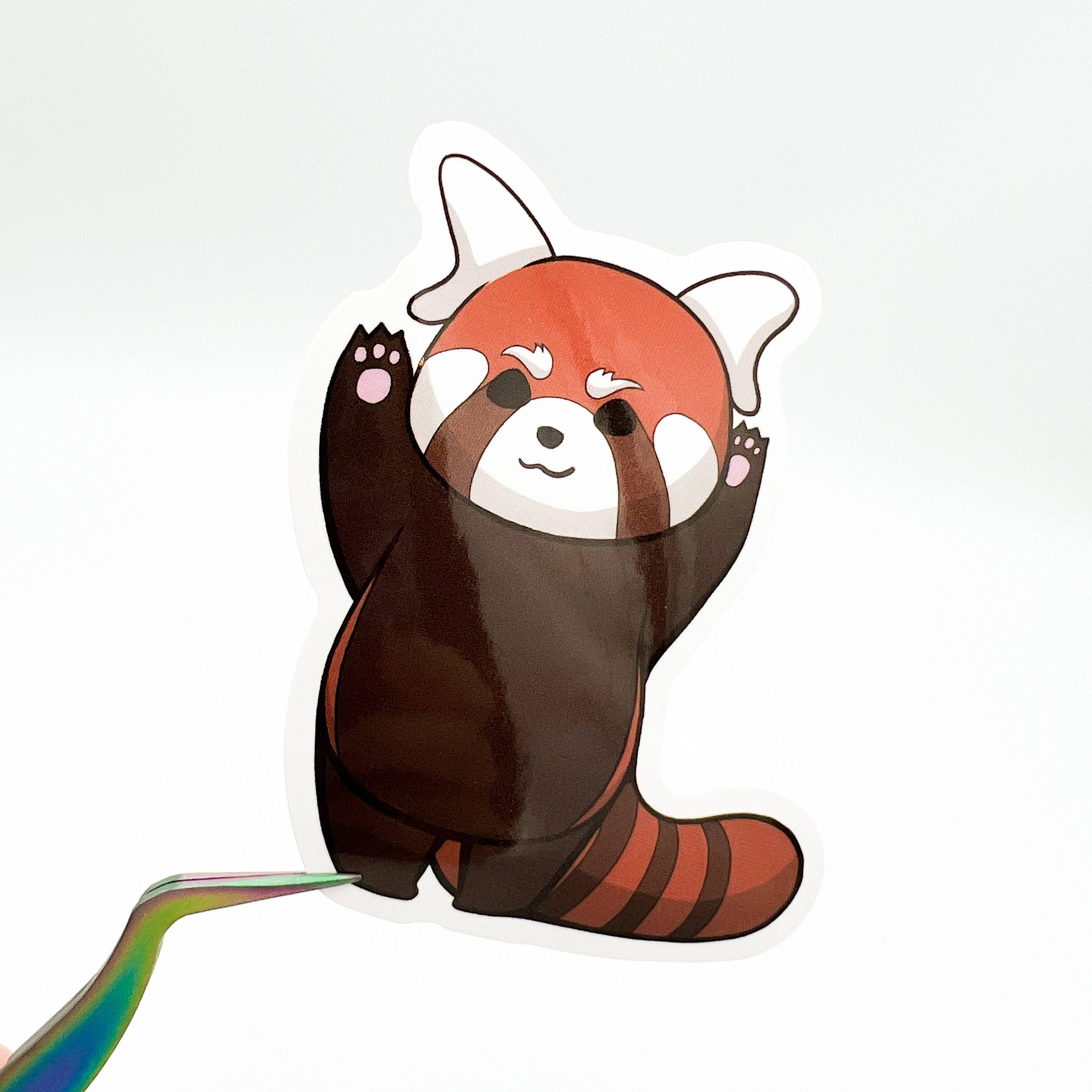 Standing Red Panda Vinyl Sticker, Cute Kawaii Laptop Stickers ...
