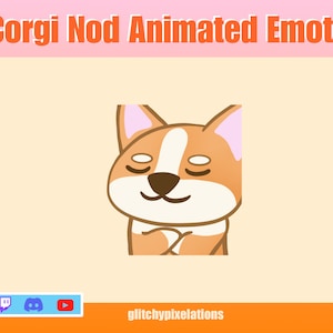 Smug Nod Corgi Animated Emote, Twitch Emotes Pack, Discord Emotes Pack, Emotes for Streamers, Meme Corgi Emotes, Cute Kawaii Corgi Emojis
