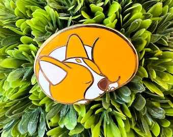 B Grade Sleeping Corgi Enamel Pin