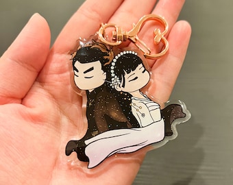 Love Between Fairy and Devil Glitter Acrylic Keychain | Cang Lan Jue | Chinese Dramas  | Xiao Lan Hua x Dong Fang Qing Cang | Cute Chibi