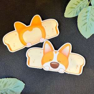 Bread Corgi Vinyl Sticker Bundle | Cute Kawaii Dog Laptop Sticker Waterbottle Sticker