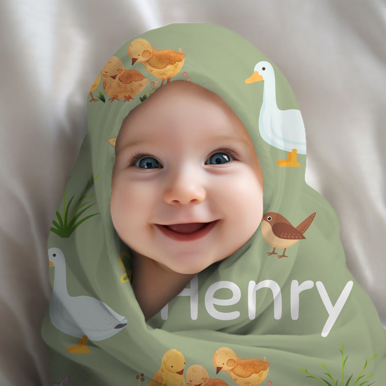 Custom Farm Animals Baby Blanket Gift for New Mom Personalized Blanket Gender Neutral Customizable Blanket for Expecting Mama Gift for Baby image 5