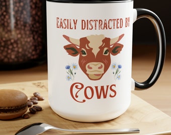 Cow Coffee Mug, Gift for Cow Lover, Country Girl Present, Farmer Gift, Farmhouse Decor, Cow Coffee Cup, Cow Lover Coffee Mug