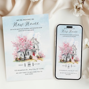 Watercolor Housewarming Invitation: New Home Party Announcement (Digital Download)