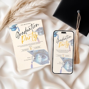 Graduation Party Invitation, Graduation Invitation Template, high School Graduation, Graduation Party Invite, Editable Template