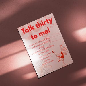 Retro 30th Birthday Invitation: Cocktail Theme, Editable Canva Template