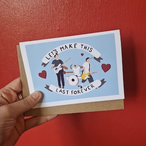 Blink 182 - Let's Make This Last Forever - Carte de voeux A6 - Carte de Saint Valentin - Anniversaire - Illustration - Pop Punk - Emo - Cadeau