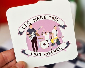 Blink 182 Coaster - Let's Make This Last Forever - Illustration - Pop Punk - Emo - Coffee