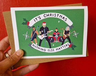 Metallica - Nothing Else Matters -   A6 Christmas Xmas Greetings Card - Metal Band Illustration - Rock - Gift