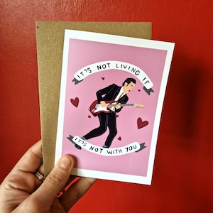 The 1975 - It&#39;s Not Living - Matty Healy -  Band Portrait -  A6 Greetings Card - Birthday Card - Illustration - Rock - Indie - Gift