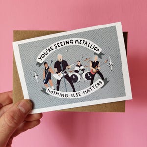 Metallica - M72 Tour Ticket Card - Metal Band Portrait -  A6 Greetings Card - Birthday Card - Illustration - Rock - Gift