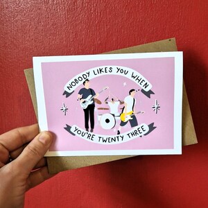 Blink 182 - 23 - A6 Greetings Card - 23rd Birthday Card - Illustration - Pop Punk - Emo - Gift