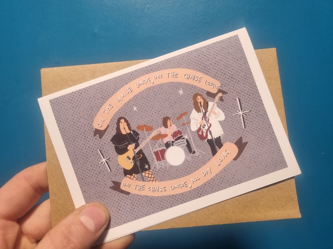 Wet Leg Chaise Longue Band Portrait A6 Greetings Card Birthday Card