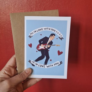 The 1975 - I&#39;m In Love With You - Matty Healy -  Portrait -  A6 Greetings Card - Anniversary Card - Illustration - Indie - Gift