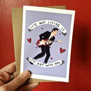 The 1975 - It&#39;s Not Living - Matty Healy -  Band Portrait -  A6 Greetings Card - Birthday Card - Illustration - Rock - Indie - Gift