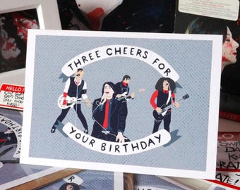 My Chemical Romance - Three Cheers Birthday Card -  Pop Punk Portrait -  A6 Greetings Card  - Illustration - Emo - Gift