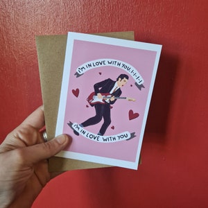 The 1975 - I&#39;m In Love With You - Matty Healy -  Portrait -  A6 Greetings Card - Anniversary Card - Illustration - Indie - Gift