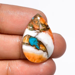 Huître turquoise pierre précieuse forme poire huître turquoise cabochon 25X16X5 mm 17 carats huître turquoise pierre pour faire des bijoux